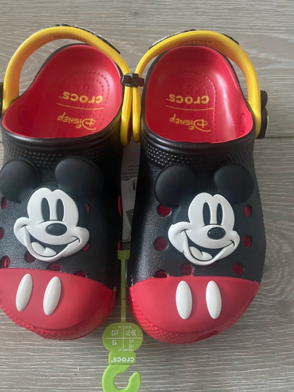 CROCS Kids' Mickey Mouse Black, Red & Yellow Clog Sandals